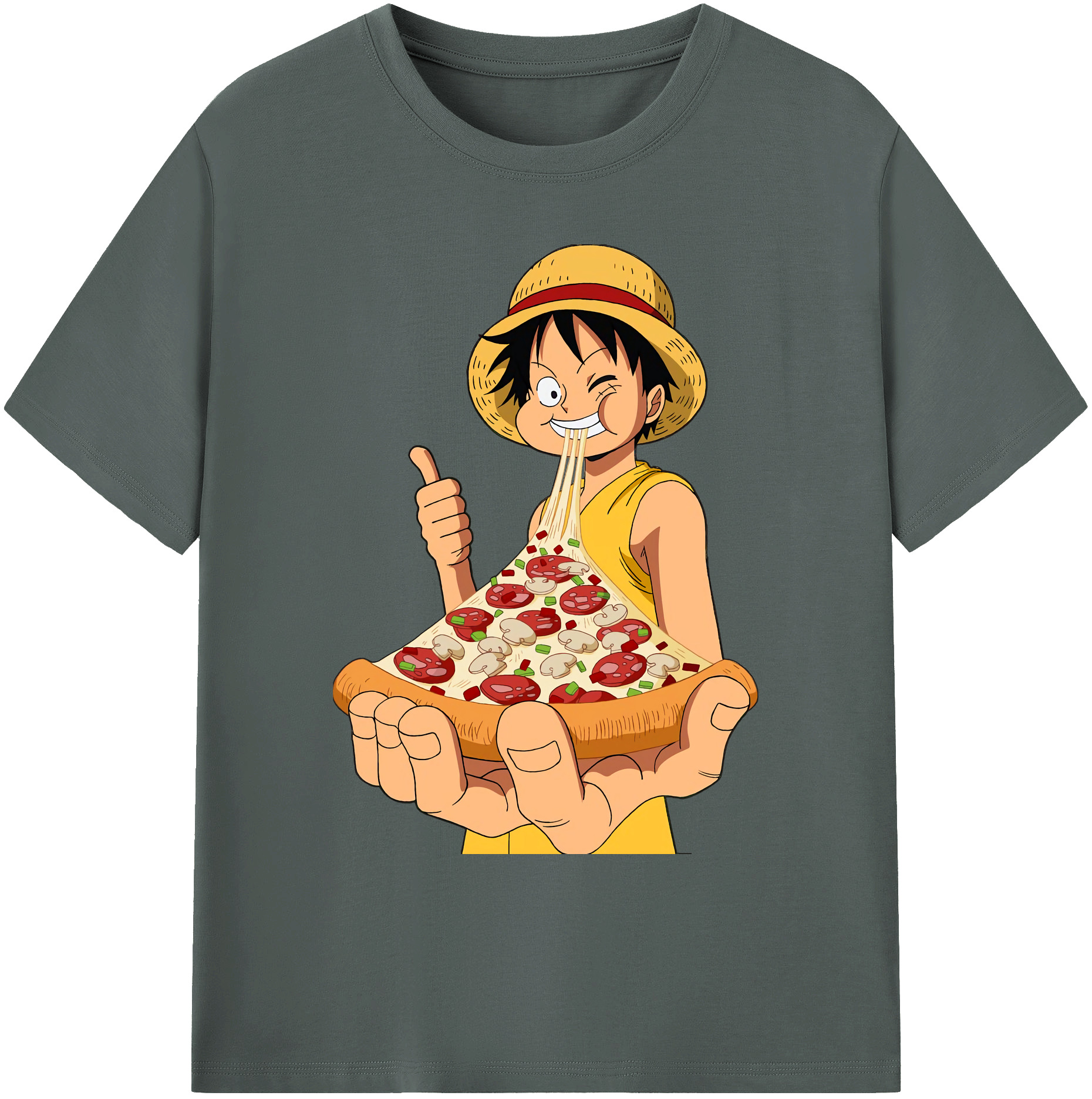 ワンピース モンキー・D・ルフィ ONE PIECE Monkey D. Luffy 綿100％ メンズ半袖Tシャツ｜肌触りやわらか＆通気性